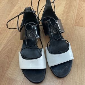 Color block gladiator sandals